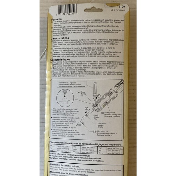 Clover Mini Iron II The Adapter 9100 Quilting Sewing Crafting Tool - Picture 5 of 6